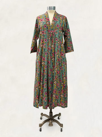 Pooja Dress, Green Wild Rose