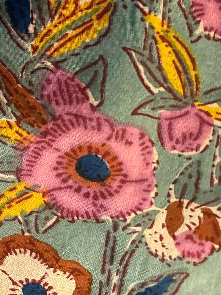 Pooja Dress, Green Wild Rose