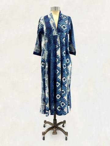 Pooja Dress, Indigo Ikat
