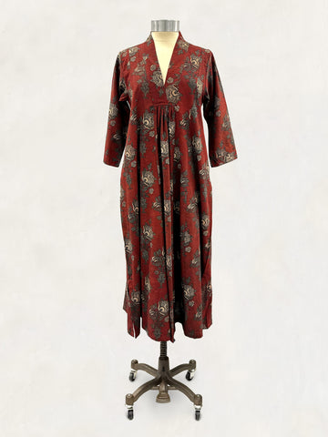 Pooja Dress, Maroon Hosta Buta