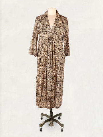 Pooja Dress, Black Cream Floral