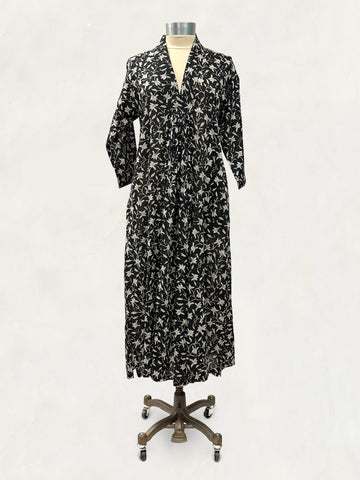 Pooja Dress, Black Vineflower
