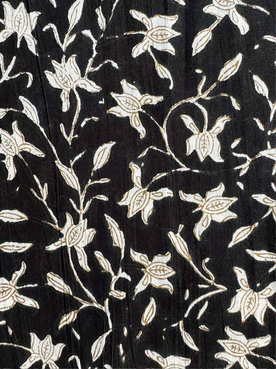 Pooja Dress, Black Vineflower
