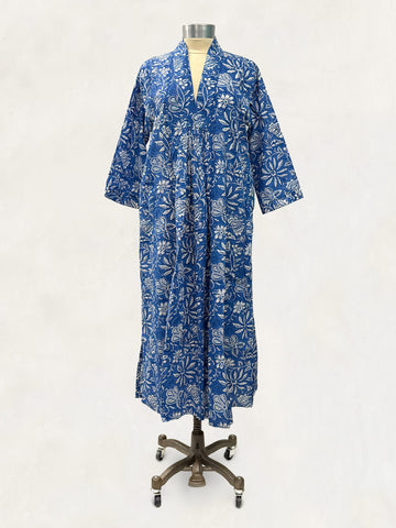 Pooja Dress, Blue Popflower