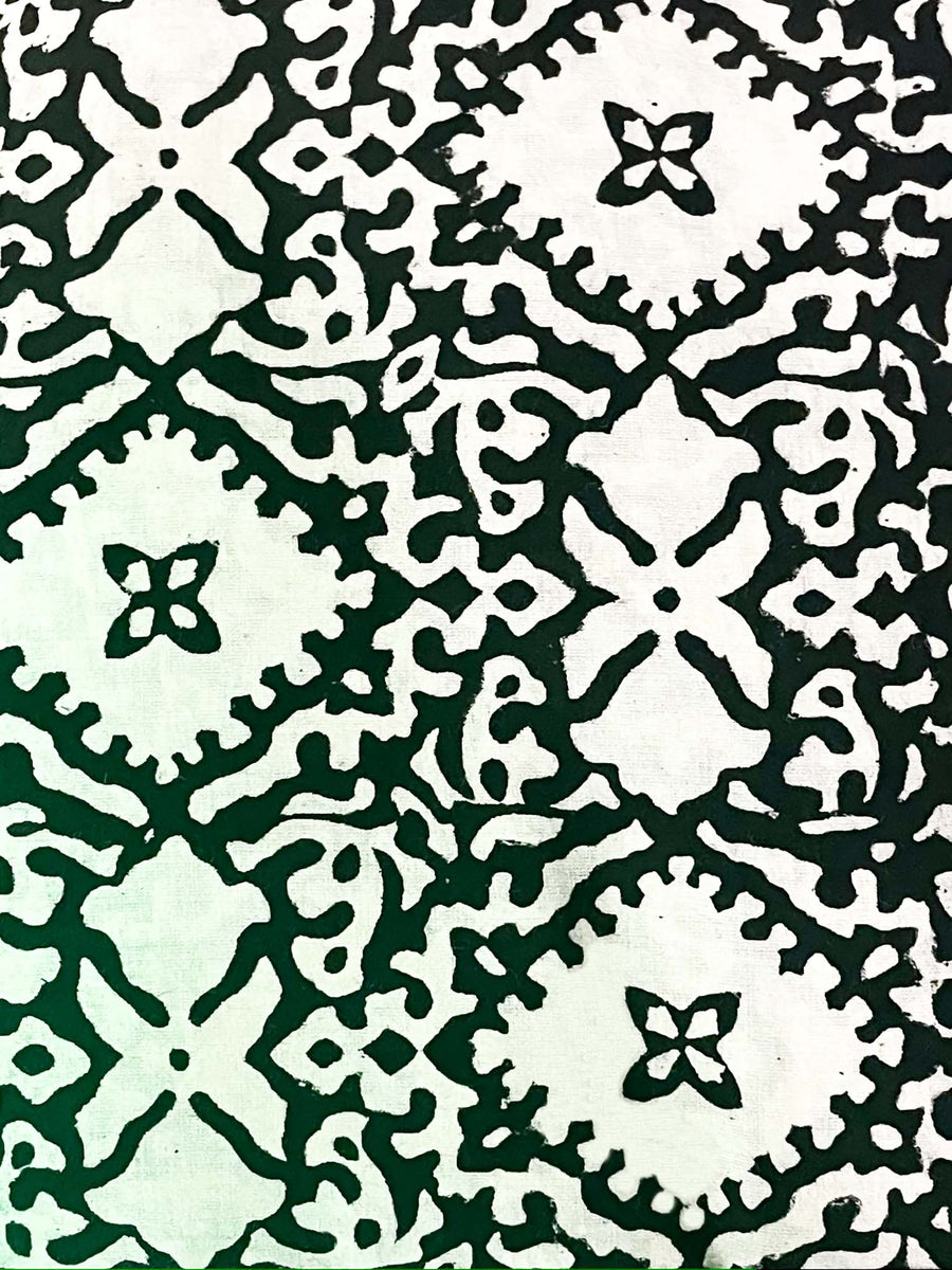 Pooja Dress, Dabu Black Cream Paisley