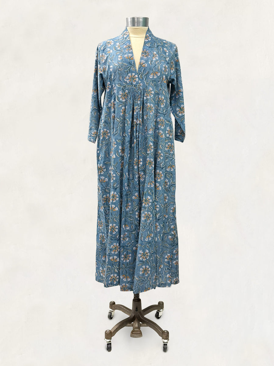 Pooja Dress, Gray Vineflower