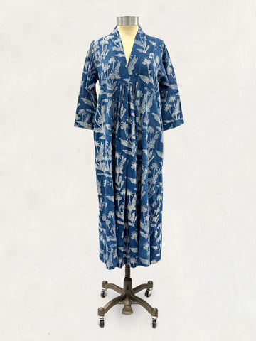 Pooja Dress, Indigo Acadian Floral