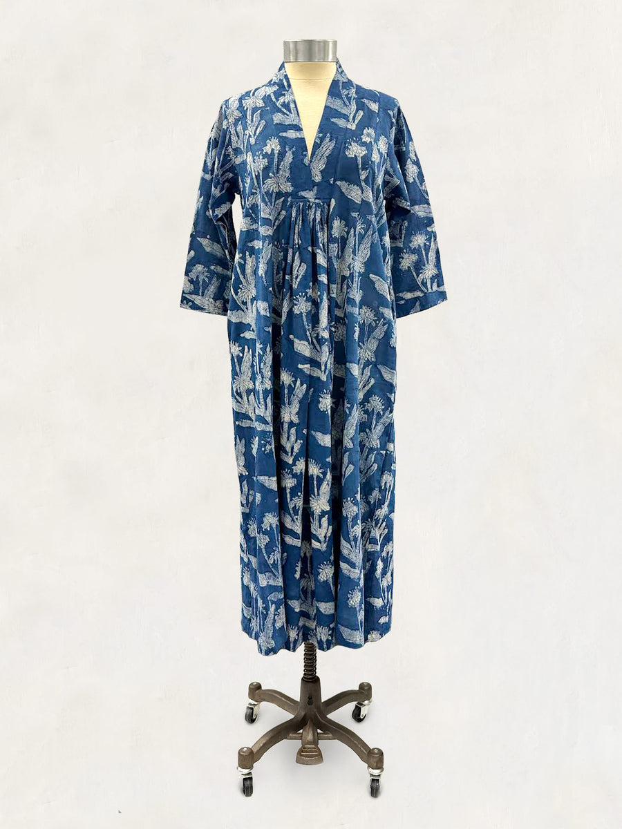 Pooja Dress, Indigo Acadian Floral