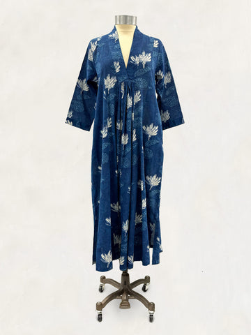 Pooja Dress, Indigo Lilypad