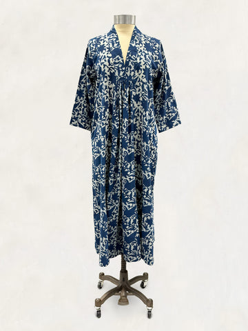 Pooja Dress, Indigo Mango Print