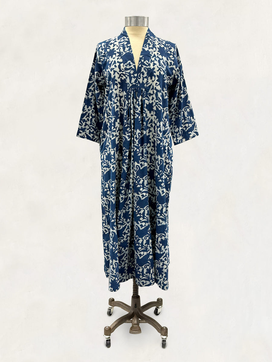 Pooja Dress, Indigo Mango Print