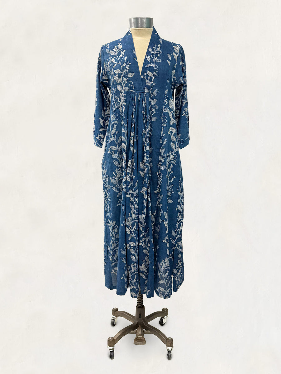Pooja Dress, Indigo Vines