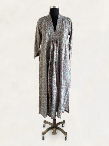 Pooja Dress, Pale Green Paisley
