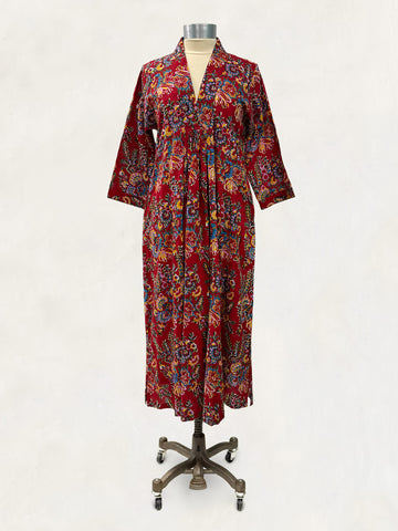 Pooja Dress, Red Floral Paisley