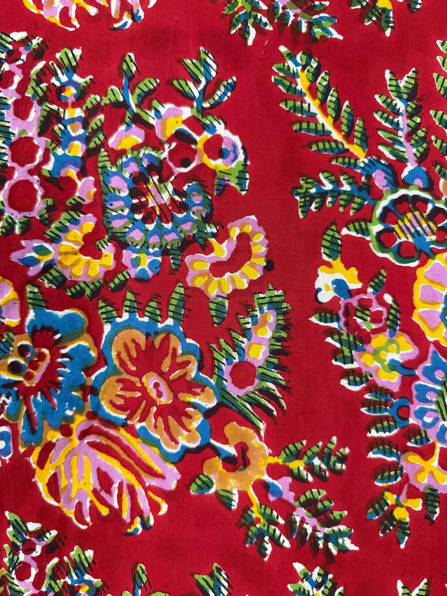 Pooja Dress, Red Floral Paisley