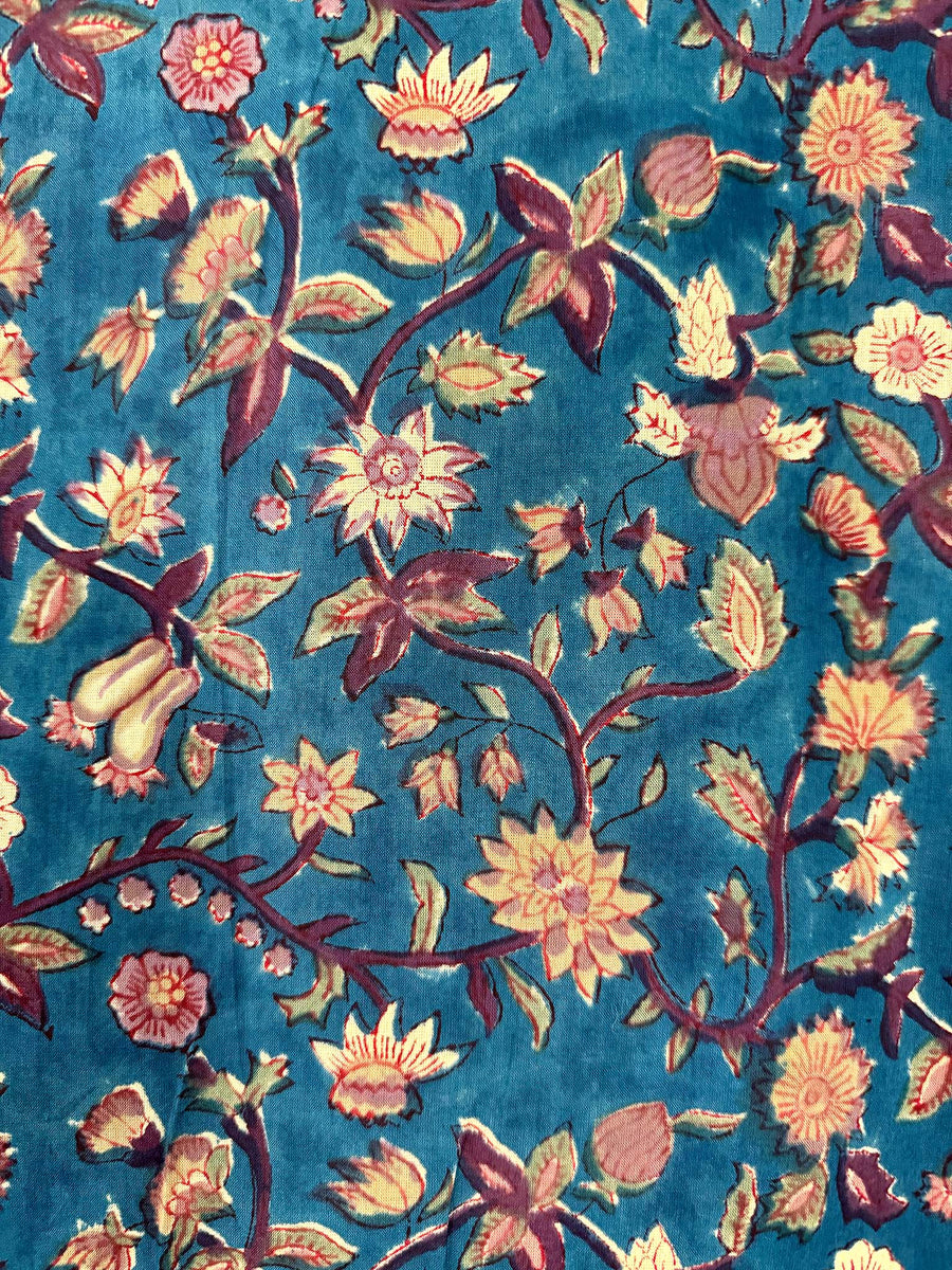 Pooja Dress, Teal Mango Mini Floral