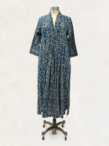 Pooja Dress, Teal Vine Floral