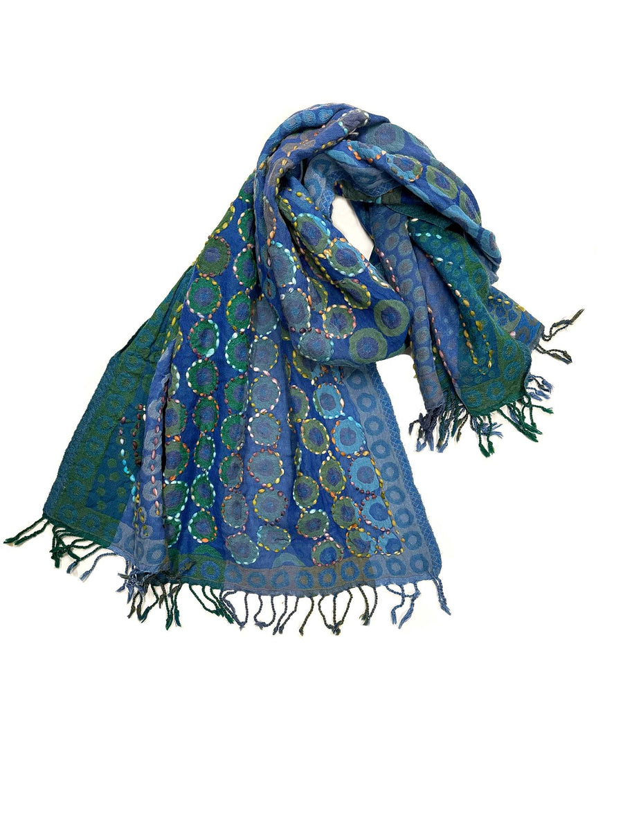 Boiled Wool Hand Embroidered Scarves