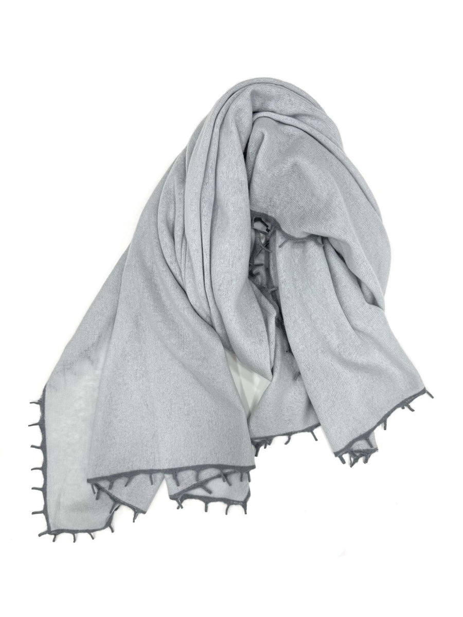 Cashmere Knit Shawls w/ Eyelash Trim - 6 AMAZING Colors!