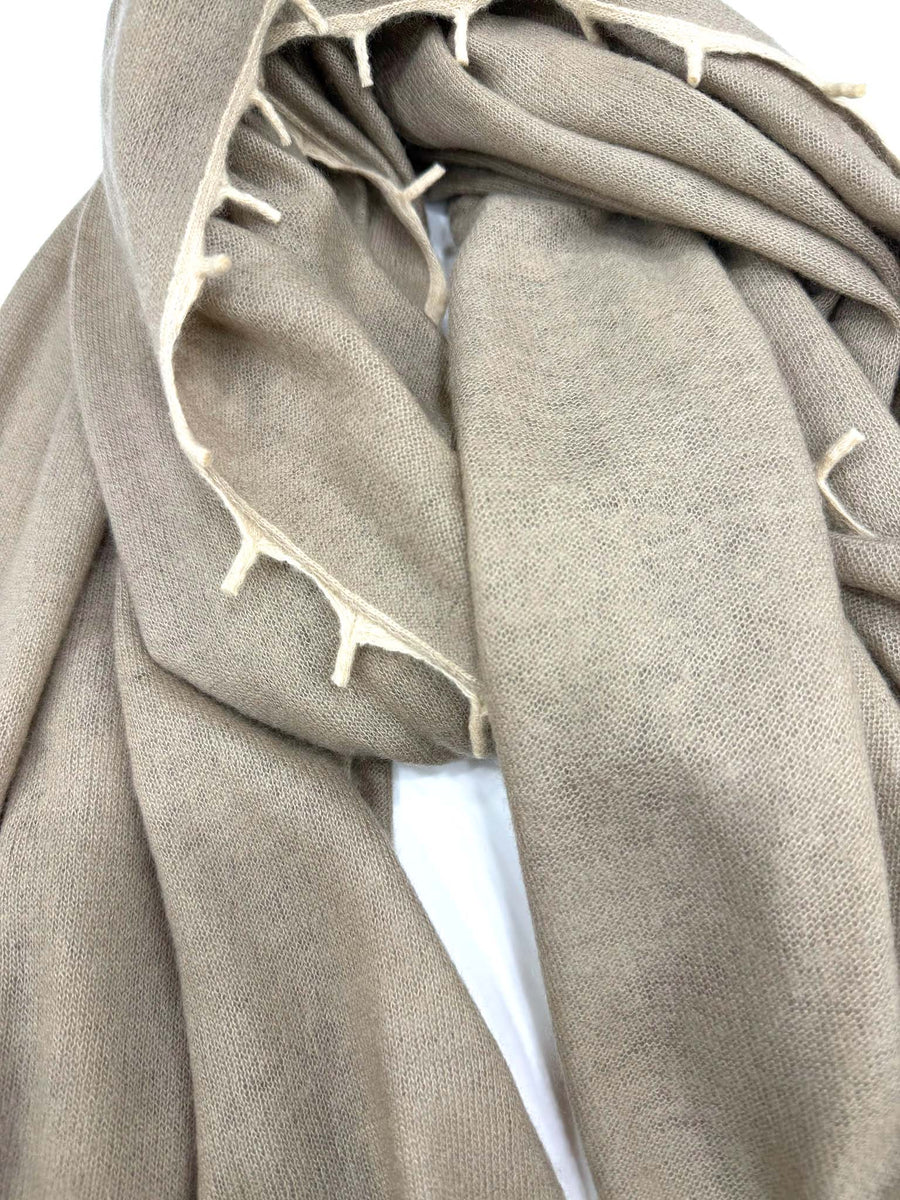 Cashmere Knit Shawls w/ Eyelash Trim - 6 AMAZING Colors!