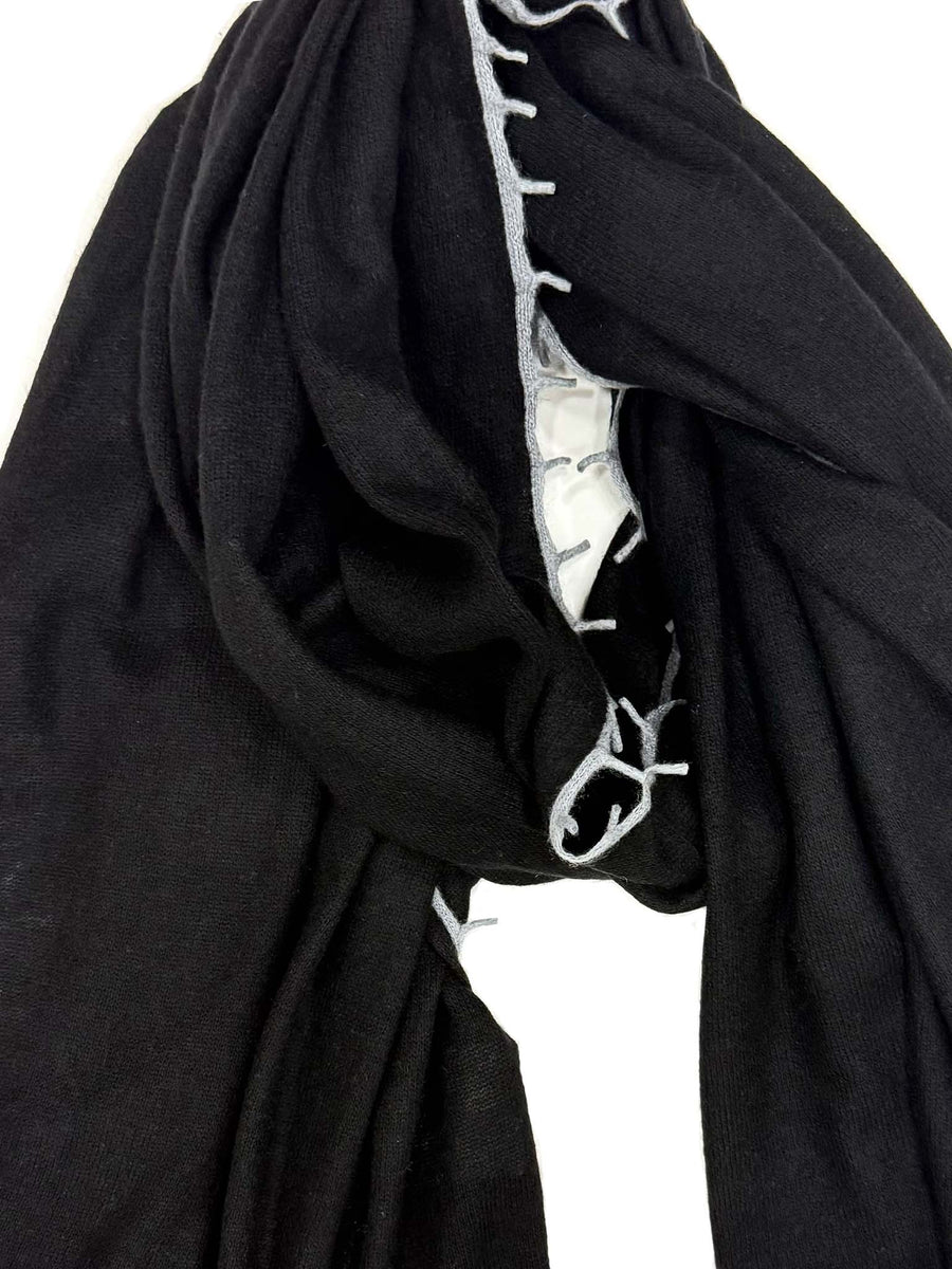 Cashmere Knit Shawls w/ Eyelash Trim - 6 AMAZING Colors!
