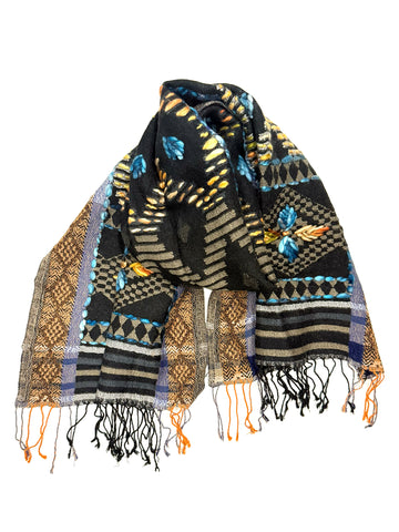 Boiled Wool Hand Embroidered Muffler