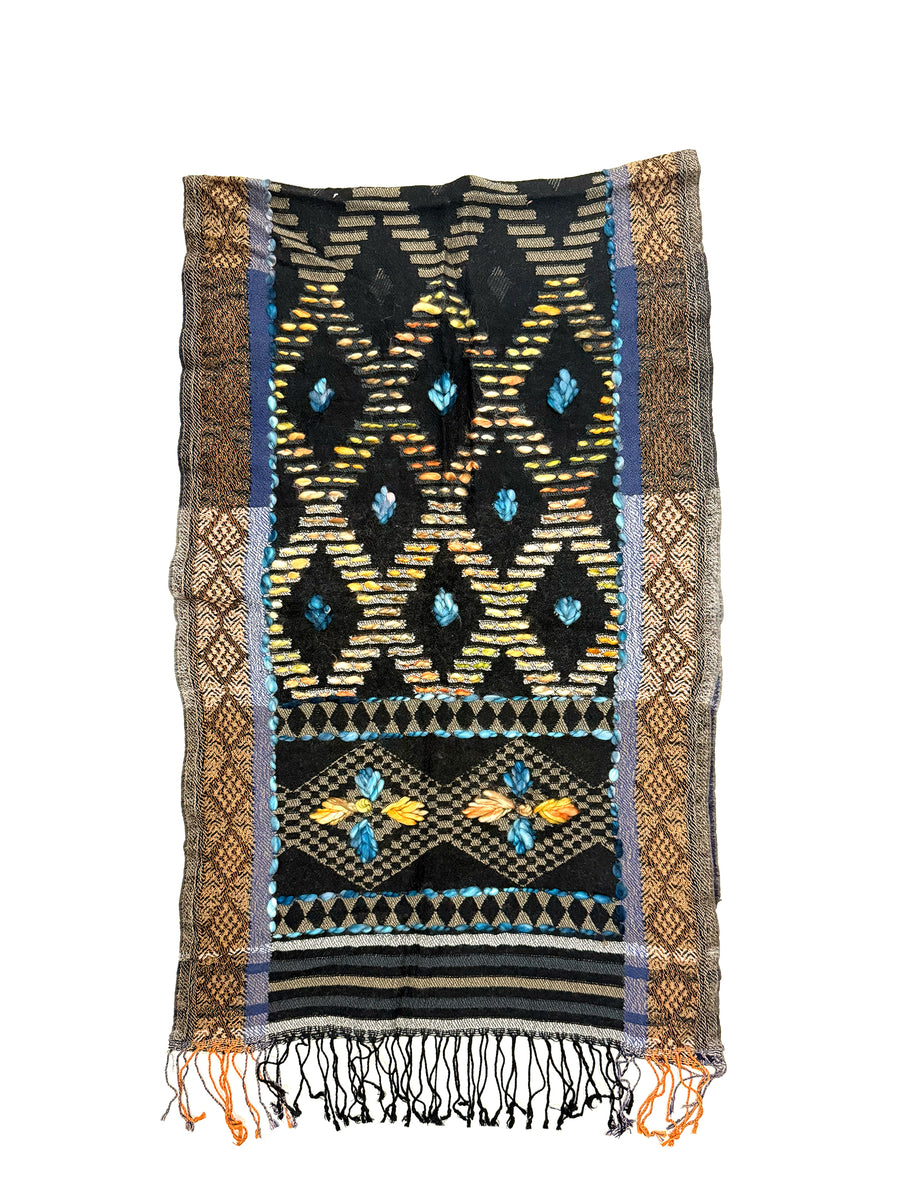 Boiled Wool Hand Embroidered Muffler