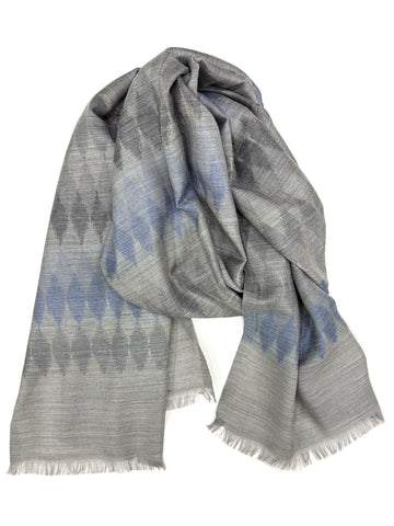 Ikat Wool Gray Stole
