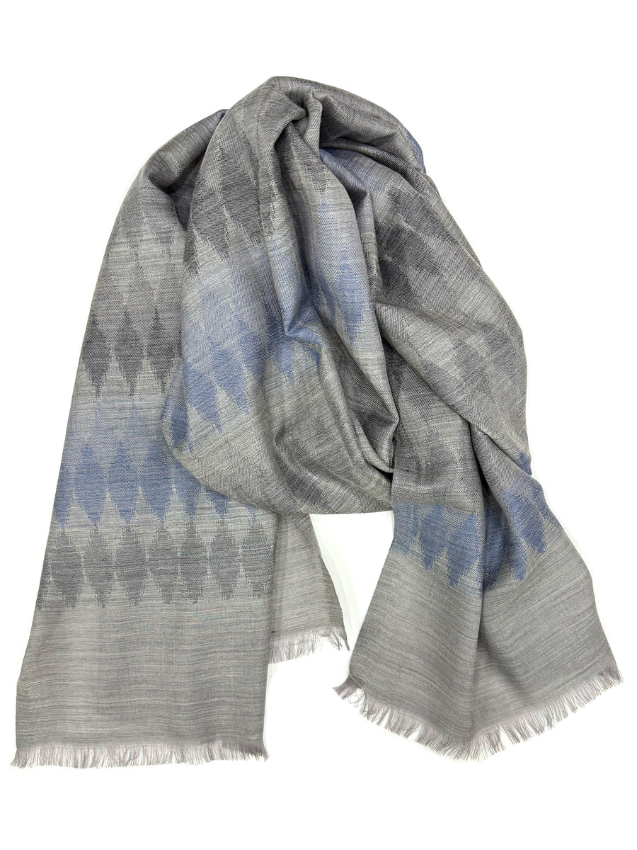 Ikat Wool Gray Stole
