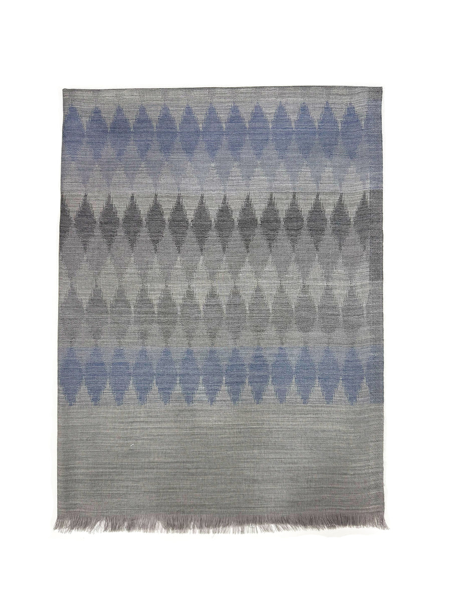 Ikat Wool Gray Stole