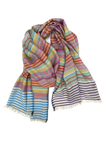 Wool Stripe Stoles - Vivid Hue