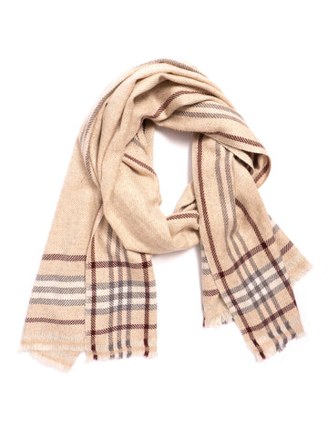 2 Ply Nepali Wool Scarf , Cream